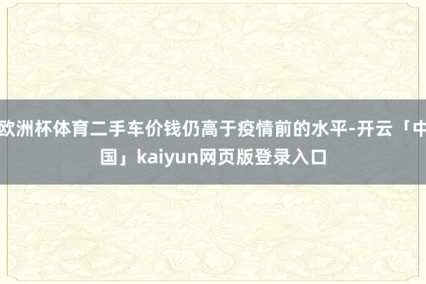 欧洲杯体育二手车价钱仍高于疫情前的水平-开云「中国」kaiyun网页版登录入口